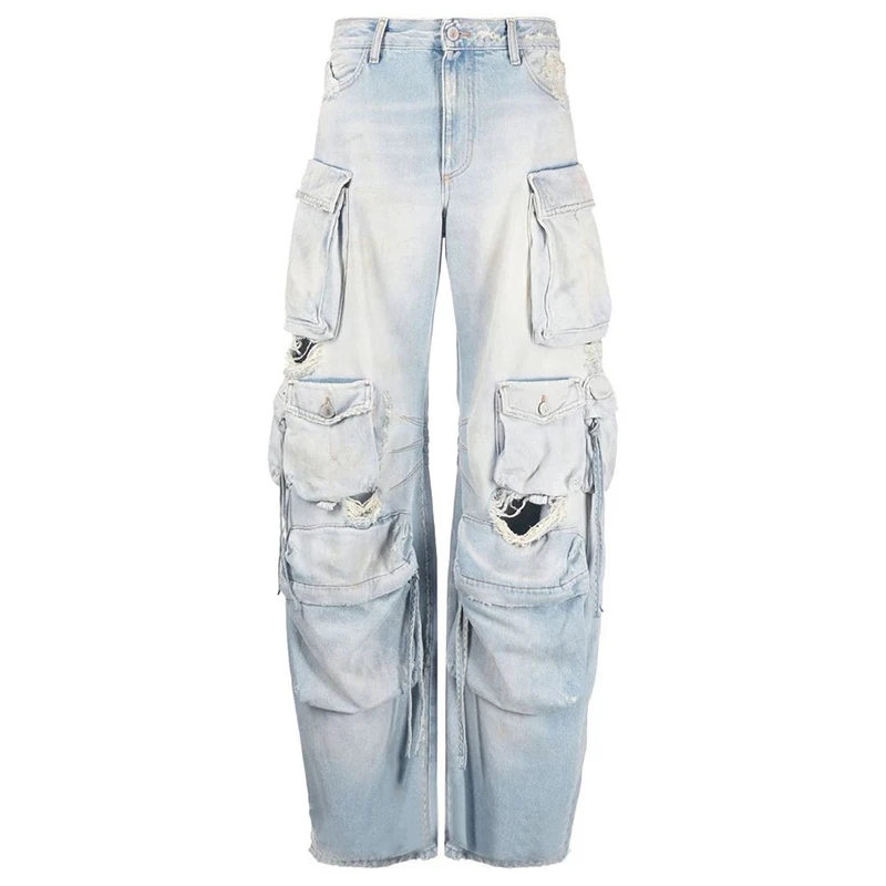 REDDACHiC Multi-Pocket Cargo Pants Torn Destroyed Wide Leg Baggy 