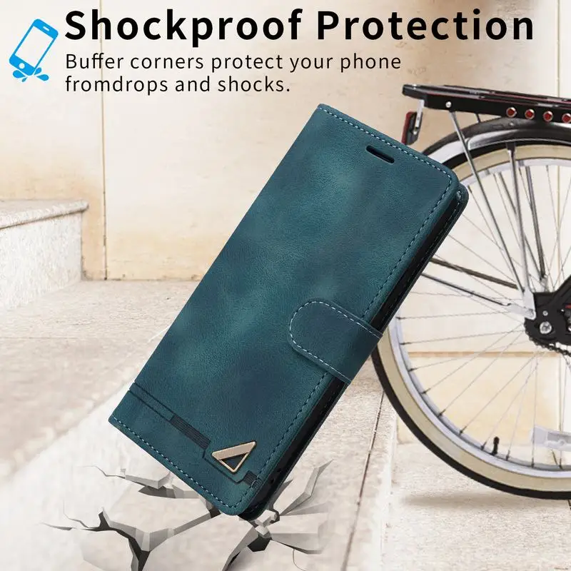 Leather Flip Wallet Case with Magnetic Closure