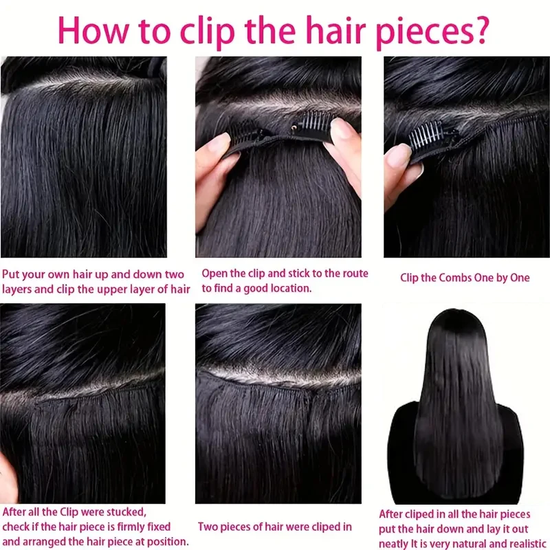 15A Body Wave Clip in Hair Extensions Natural Black Color 100% Unprocessed Raw Human Hair Clip in Extensions 7Pcs/Set 120g