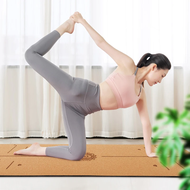 Natuurlijke kurk yogamat, antislip TPE mat, duurzame fitnessmat, natuurlijk kurkpad, Pro Gym Pad, Pilates oefenmat, 183x68cm