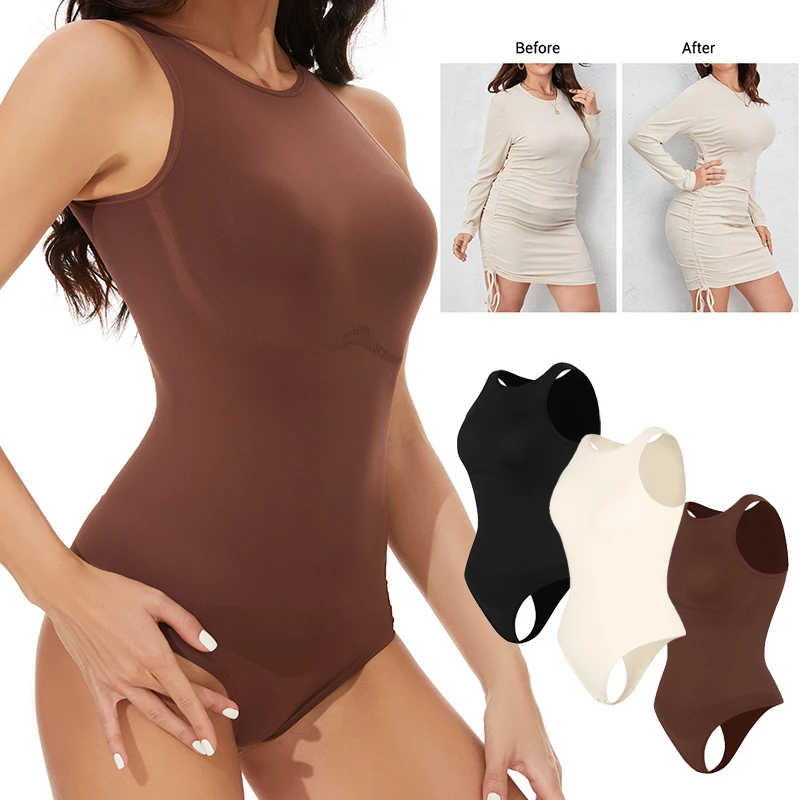 Women's Tummy Control Shapewear Racerback Top Women's Thong Jumpsuit  Seamless Shaping Halter Neck Jumpsuit Overalls - AliExpress