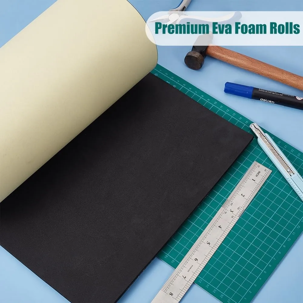 70x11.8 inch 6mm Thick Self Adhesive EVA Foam Roll Waterproof for Furniture Protecting Gap Filling