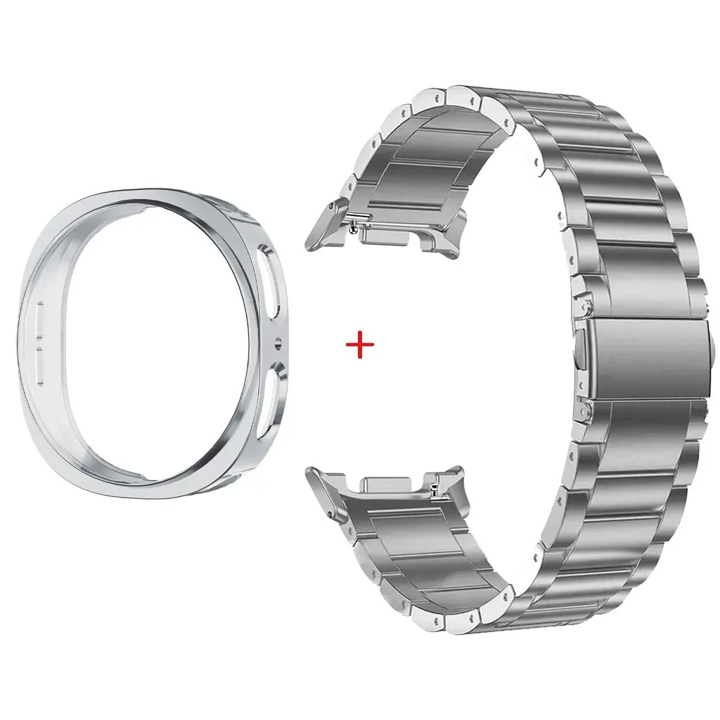 Luxury Stainless Steel Metal Strap with Full Coverage Case - Premium Bracelet Accessory
