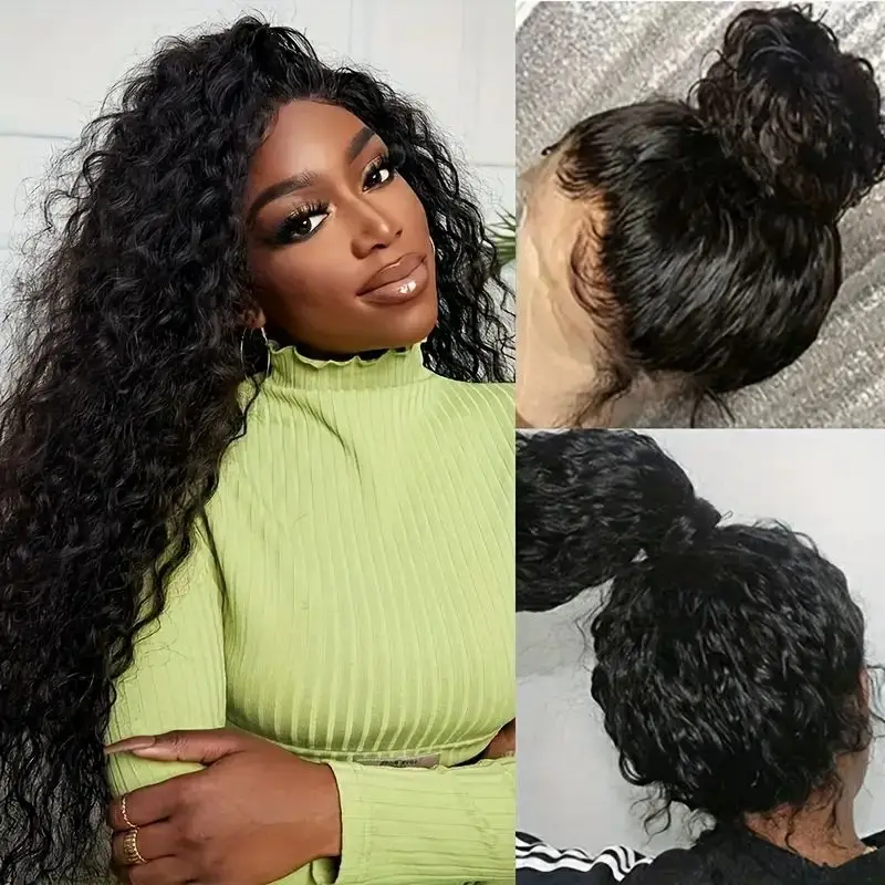 360 Lace Frontal Wig Deep Wave Lace Front Wigs Human Hair HD Transparent  Human Hair For Women Wet And Wavy Wigs