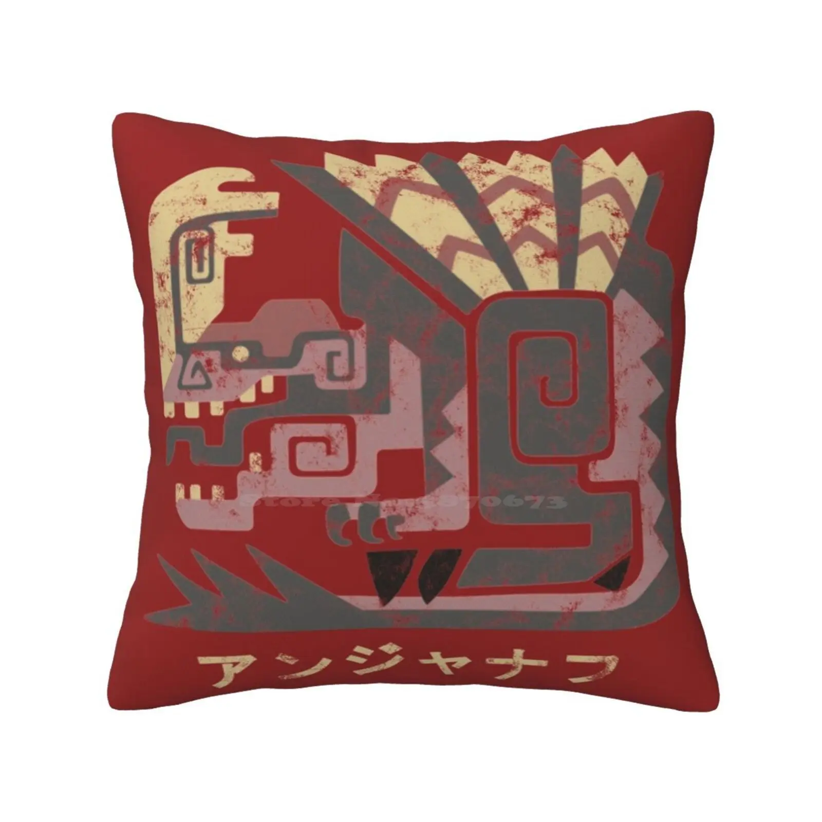 Monster Hunter World Anjanath Icon Kanji Federa Per Cuscino Anjanath Monster Hunter World Gaming Gamer Iceborne Daunless
