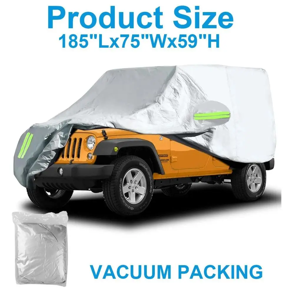 

Suitable for Jeep Wrangler JK JL YJ 1987-2022 Jeep Wrangler 2-door 4-door car cover UV resistant dustproof windproof car cover