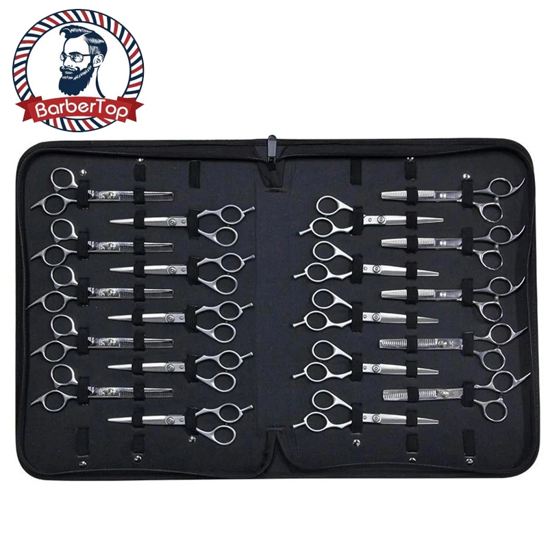 Hairdresser Pu Leather Salon Large Capacity Scissors Box Rack Storage Case Styling
