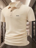 Polo à manches courtes pour homme, couleur unie, style urbain, léger, col à revers, haut de sport d'été pour le jogging - T-shirt respirant 4