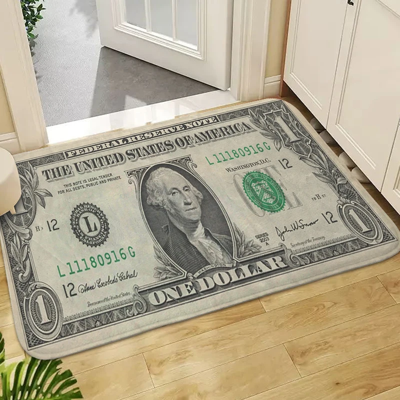 

Bath Mat Dollar Carpets for Living Room Bathmat Room Decorating Items Washable Non-slip Kitchen Rug Aesthetic Home Decorations