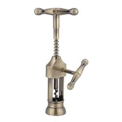 Vintage - Style Red Wine Bottle Opener and Corkscrew Tool (A1)