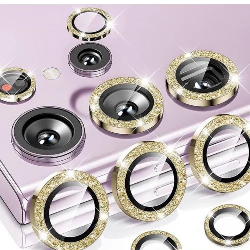 Glitter Camera Ring with Back Lens Screen Protector and Cap Case