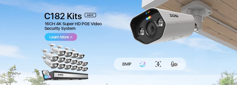 Sf7bf2f814fa747348e6e36fdb2aec65eQ ZOSI 16CH 5MP PTZ PoE Security IP Camera System 4K 8MP NVR Smart Face Person Vehicle Detection CCTV Video Surveillance Kit