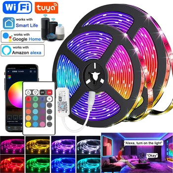 Rgb Led Strip 12V Waterproof Led Light Outdoor Tape 5050 2835 Self-Adhesive Flexible 15M 20M Luces Ice String Led Wall Room Band