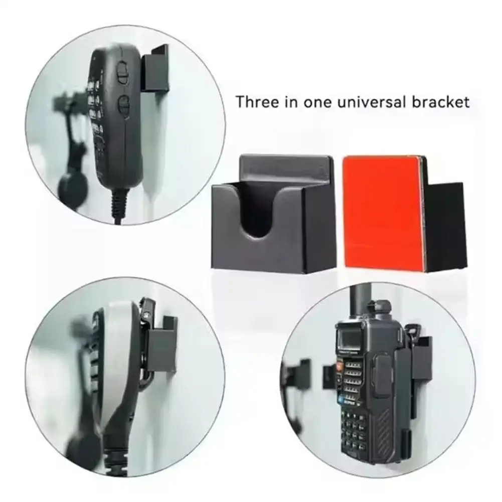 6-Pack Walkie Talkie Wall Mount Holder with Adhesive Clips and Hanging Hooks