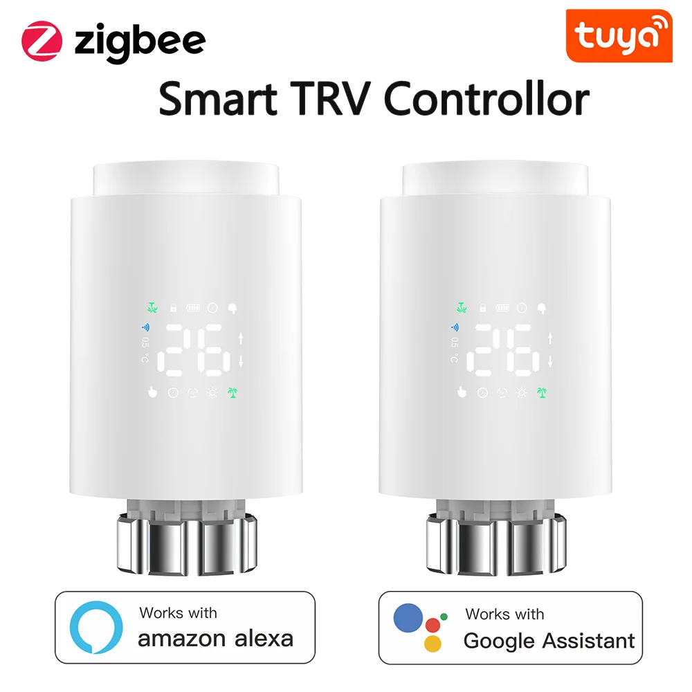 Tuya ZigBee หม้อน้ําเทอร์โมสตัท Actuator สมาร์ท TRV Thermostatic วาล์วอุณหภูมิ Controller สนับสนุน Alexa Google Home 1