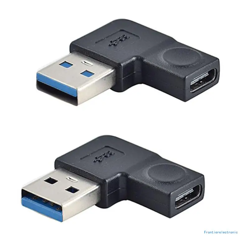 

USB to Type C Connector, Left Right Bend USB Male to Type C Female Adapter for Data Transfer and Charging DropShipping
