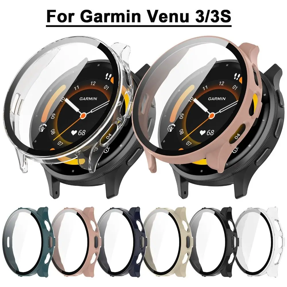 

Tempered Glass Pc Cover for Garmin Venu 3/3S Full Coverage Protective Bumper Case for Venu3/3S Smartwatch Screen Protector Shell