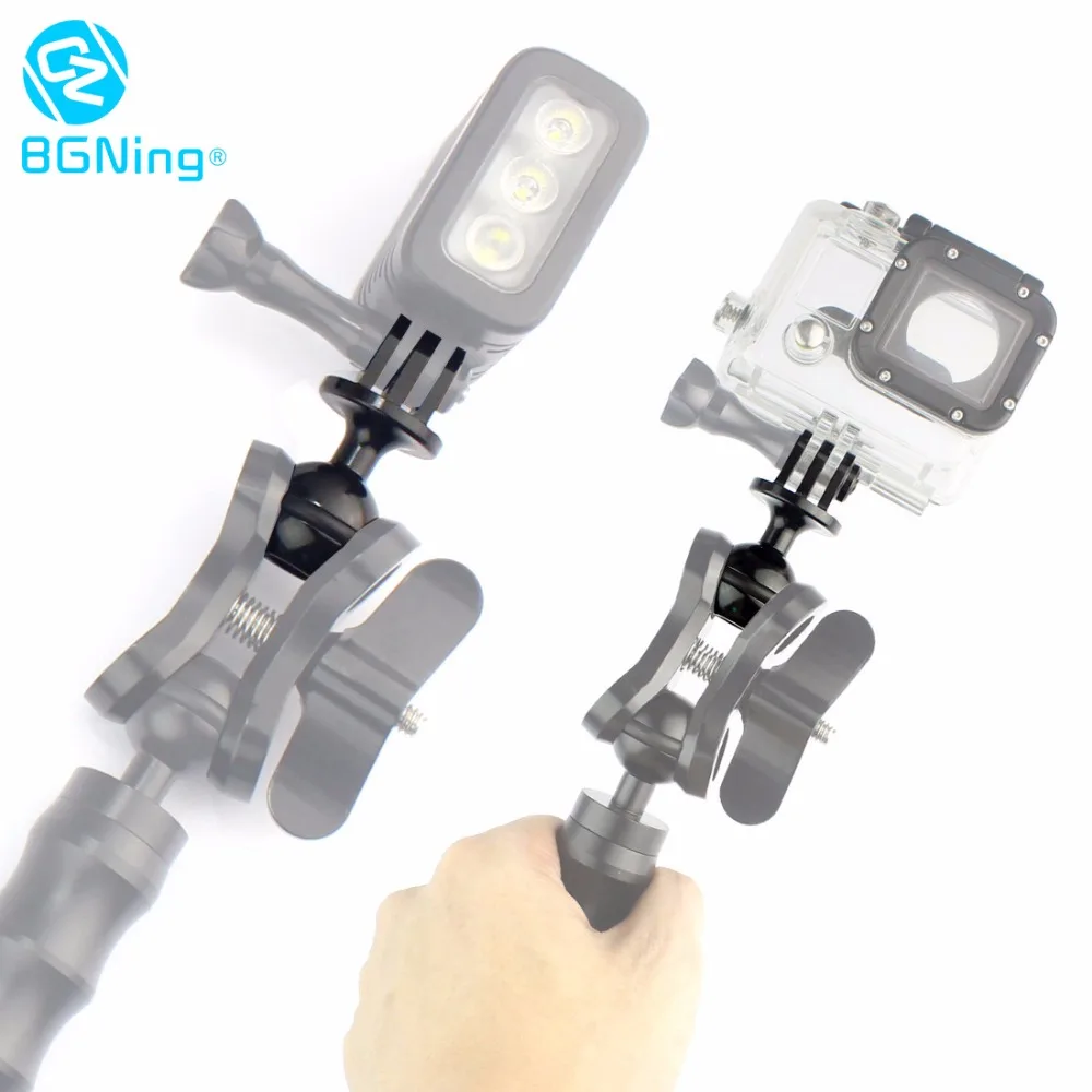 BGNING Aluminium 1inch Ball Kopf Clamp CNC Tauchen Wasserdichte Upgrade Erweitert Schmetterling Clip für GoPro SLR Unterwasser Fotografie – Detail 21