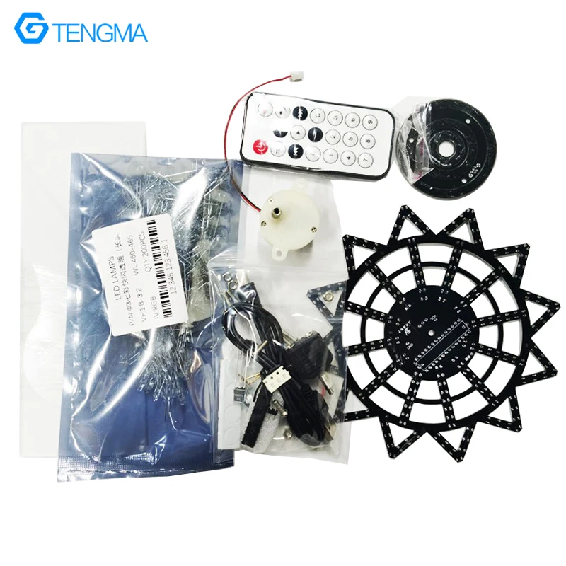 Kit Fai Da Te Ruota Panoramica LED Con Luci Colorate, Rotante, Per Esercitarsi Nella Saldatura Elettronica, Con Telecomando