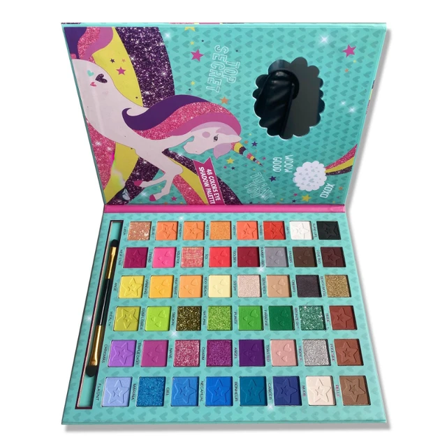 Palette de fards à paupières, licorne, poney, perle populaire, mat,  maquillage, 48 couleurs - AliExpress