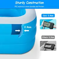 Inflatable Swimming Pools Family Swim Play Center Pool Blow up Kiddie Poo for Kids Baby Adult Inflatable Water Ball Pool - Image 3