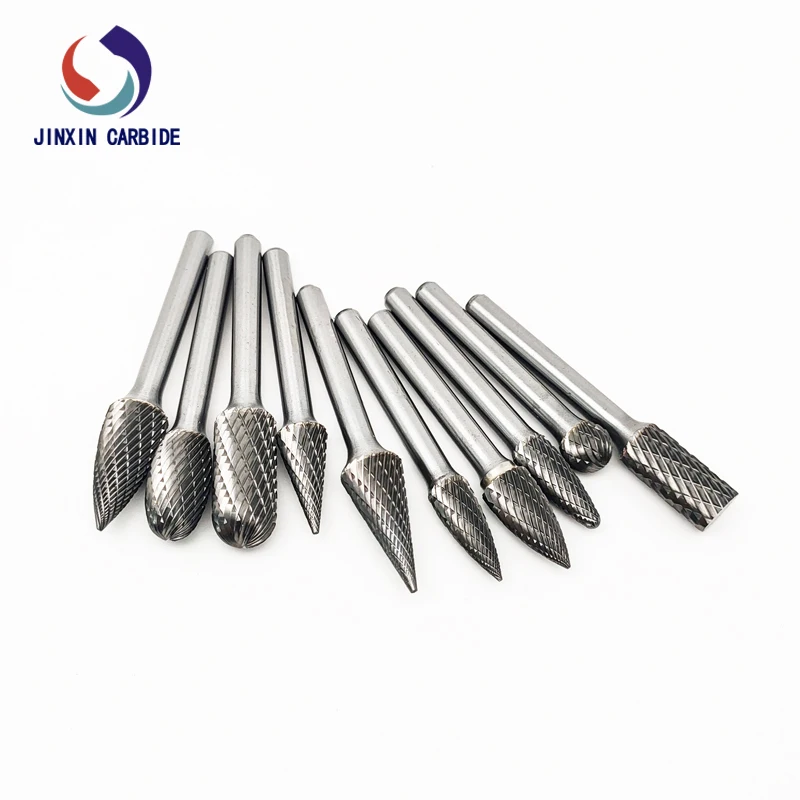 6mm Burr Double Cut Rotary Metal Wood Electric Grinding Shank Drawing Tungsten Carbide Milling Cutter Rotary Tool for black set 3
