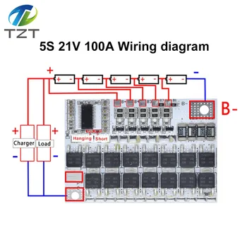 3s/4s/5s Bms 12v 16.8v 21v 100a Li-ion Lmo Circuito di protezione della batteria al litio ternario Modulo di ricarica dell'equilibrio ai polimeri di litio