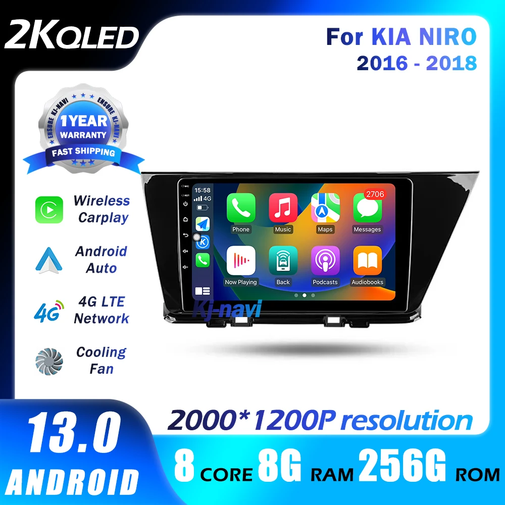 

Автомобильный радиоприемник Android 13 для KIA NIRO 2016 2017 2018 мультимедийная навигация GPS Видео Стерео монитор Carplay Авторадио плеер 4G Wifi