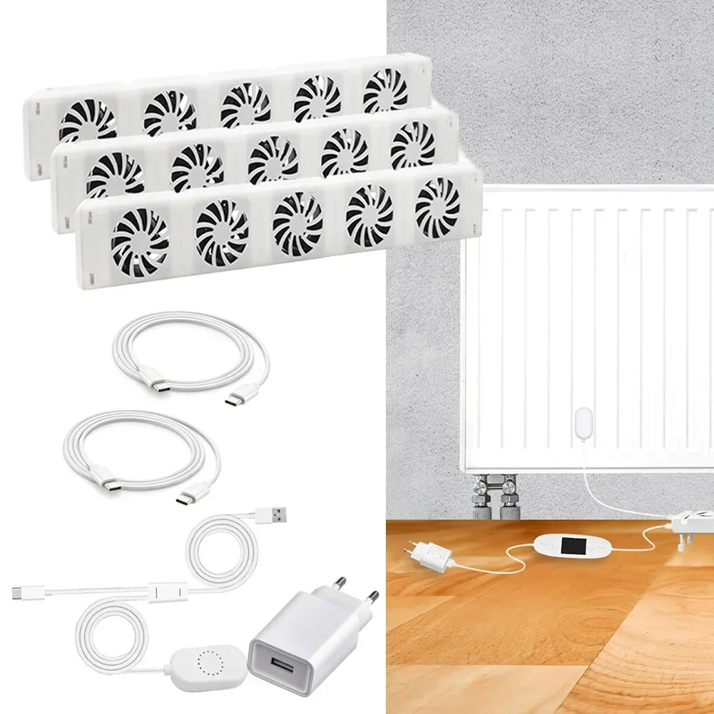 5.0 Radiator Fan For Smart Radiator Booster Extension Set Ventilator Fan 100-240V 50/60Hz AC 350MA DC 5V 1A UK regulation