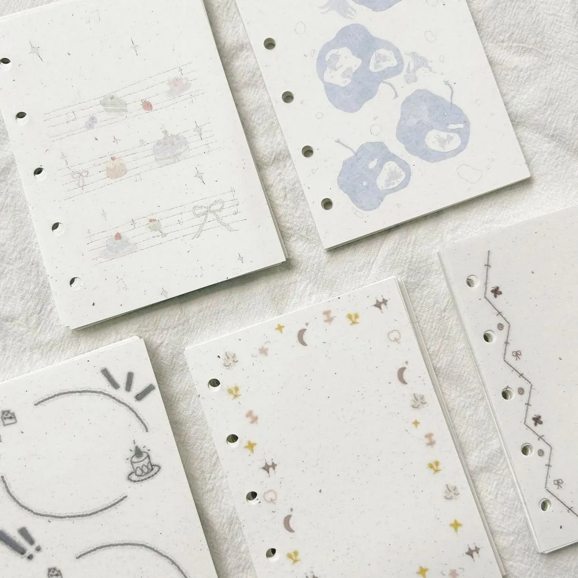 Cute Colorful Loose Leaf Journal and Sketchbook Pages – 30 Sheets