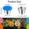 6Pcs 50ml Salad Container Box Stainless Steel Condiment Containers Leak-Proof Mini Sauce Cup for Lunch Box Picnic Travel Work 5