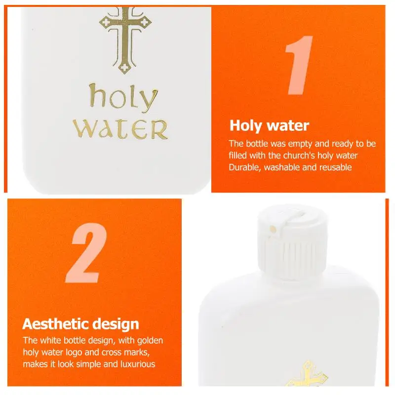 Description Picture 2 of item6 Pcs Empty Holy Water Bottles Decanter Set Holy Water Props White Set Easter Holy Water Bottle Bulk Catholic Holy Water Bottle