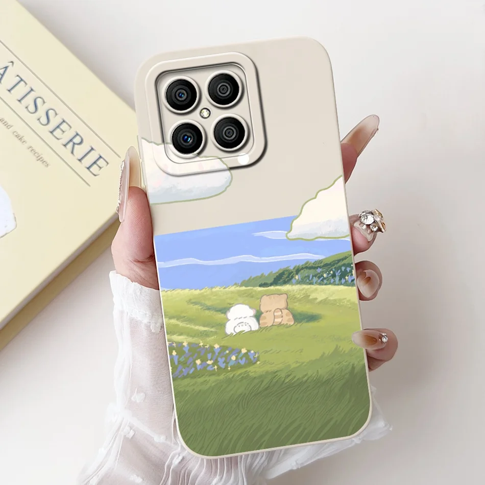 Cute Panda Rabbit Cartoon Soft Silicone Shockproof Phone Case for For Honor X8