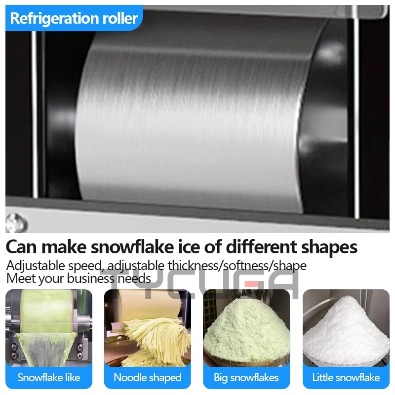 120KG/24H Ice Maker Snow Shaver Machine 750W Snowflake Ice Shaving Device Commercial Korea Bingsu Snowflake Machine Air Cooling 5