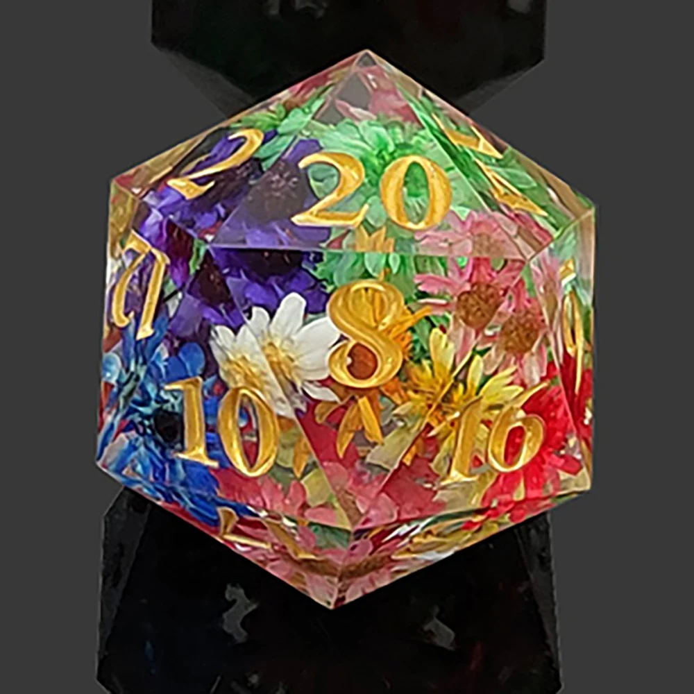 DND Transparent Sharp Edge Number Polyhedral Resin Dice D+D Dice Set For Dungeon and Dragon Pathfinder Role Playing Game(RPG)MTG 3
