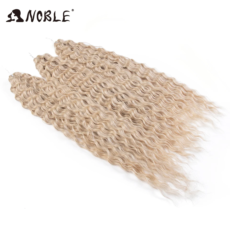 Noble Synthetic Hair Cosplay Water Wave 24Inch Twist Crochet Hair Braid Hair Ombre Blonde Pink Deep Wave Braiding Hair Extension