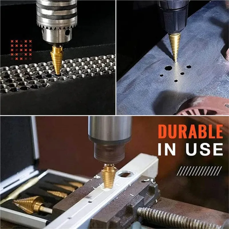 Step Drill Bit Set Slot Broaching Twist Saw Titanium Milling Hole Cutter 3 6 8 4-12/20/32mm Wood Opener Metal Core Tools