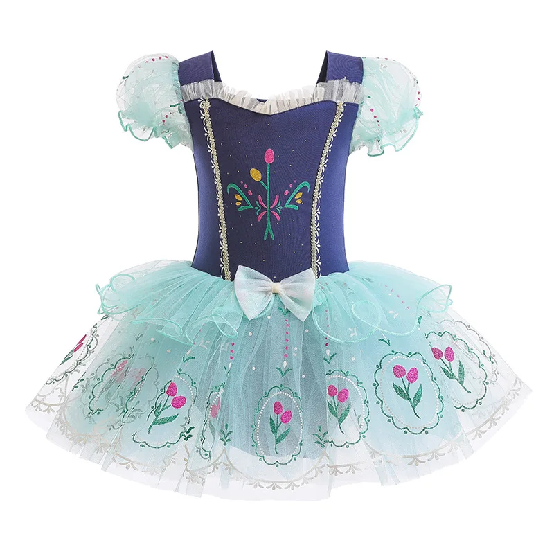 

Girls Ballet Leotard Costume With Concealed Buckle Open Style Printed Dress Performance Dancewear Fancy Princess Dress For Kids