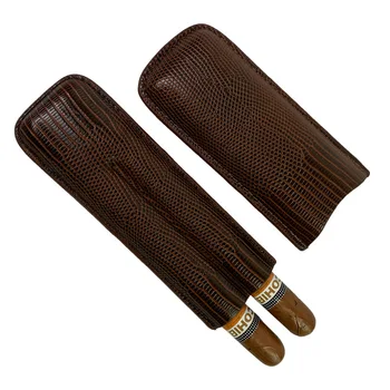 Man-made Leather Cigar Case 2 Tube Cigar Holder Mini Humidor Travel  Box Portable Cigar Accessory for Cohiba Cigar