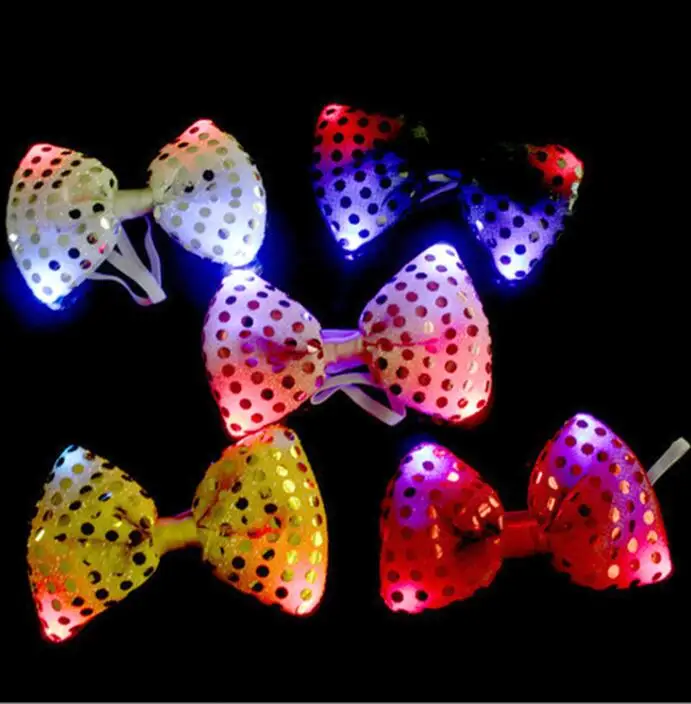 

Светящийся галстук, мужской галстук-бабочка, Светодиодный светящийся галстук с блестками для мальчиков, галстук для клуба, рождественской вечеринки, Женский Галстук, подарок
