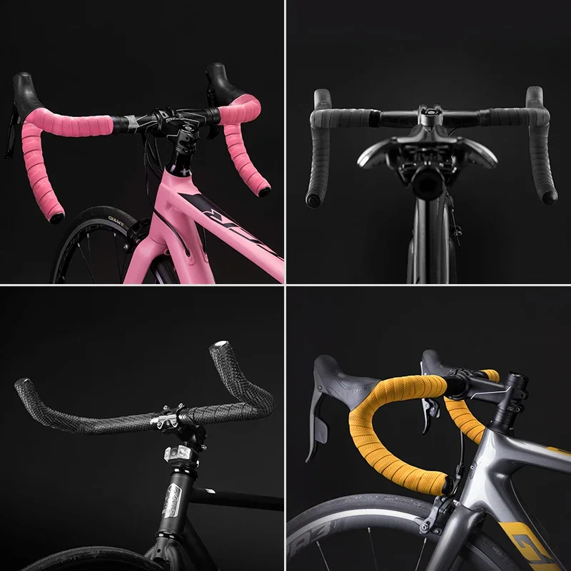 Bike Handlebar Tape Bicycle Accessories ROCKBROS Bicycle Handlebar Tape Non-Slip Shock Absorbing Damping Cycling Road Bike Ultralight Handle Belt Wraps