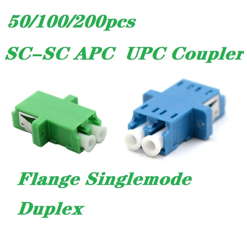 

50-200Pcs SC Fiber Optic Connector Adapter SC / UPC SM Flange Singlemode Duplex SC-SC APC Coupler Wholesale Special to Brazil