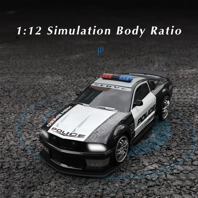 1/12 Big 2.4GHz Super Fast Police RC Car Remote Control Cars Toy with Lights Durable Chase Drift Vehicle toys for boys kid Child 4