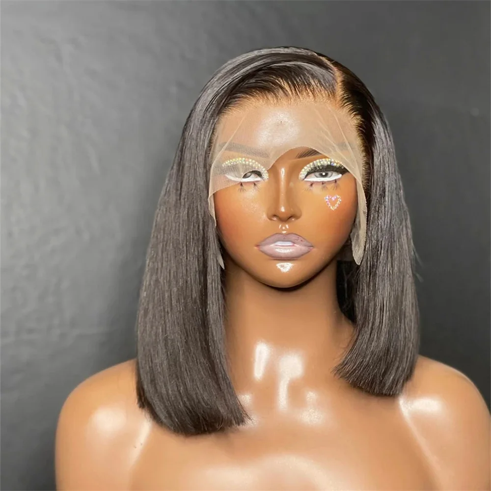 

13x4 Bob Wig Bone Straight Lace Front Human Hair Wigs 4x4 Lace Closure Straight Bob Wig Transparent Lace Wigs For Black Women