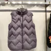 Women's Fashionable Lightweight down Cotton Vest Autumn Winter Casual Style Sleeveless Pure Color Warm Shoulder Pad Jacket
