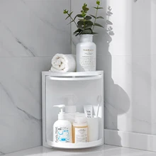 

Bathroom Corner Shelf, 360 Degree Rotating Triangle Shelf, Multifunction Corner Locker Cosmetic Rotating Storage Shelves
