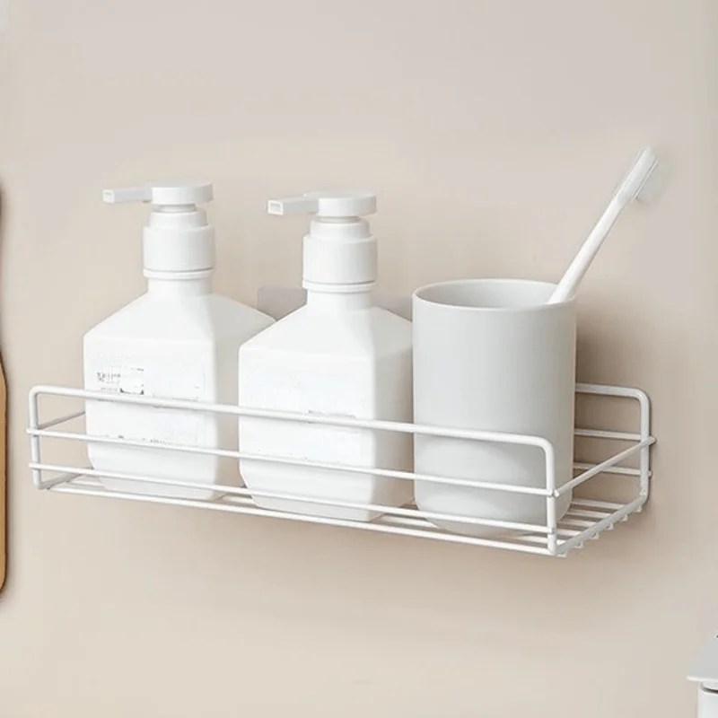 Adhesive Shower Caddy, Punch-free Toilet Bathroom Long Shelf