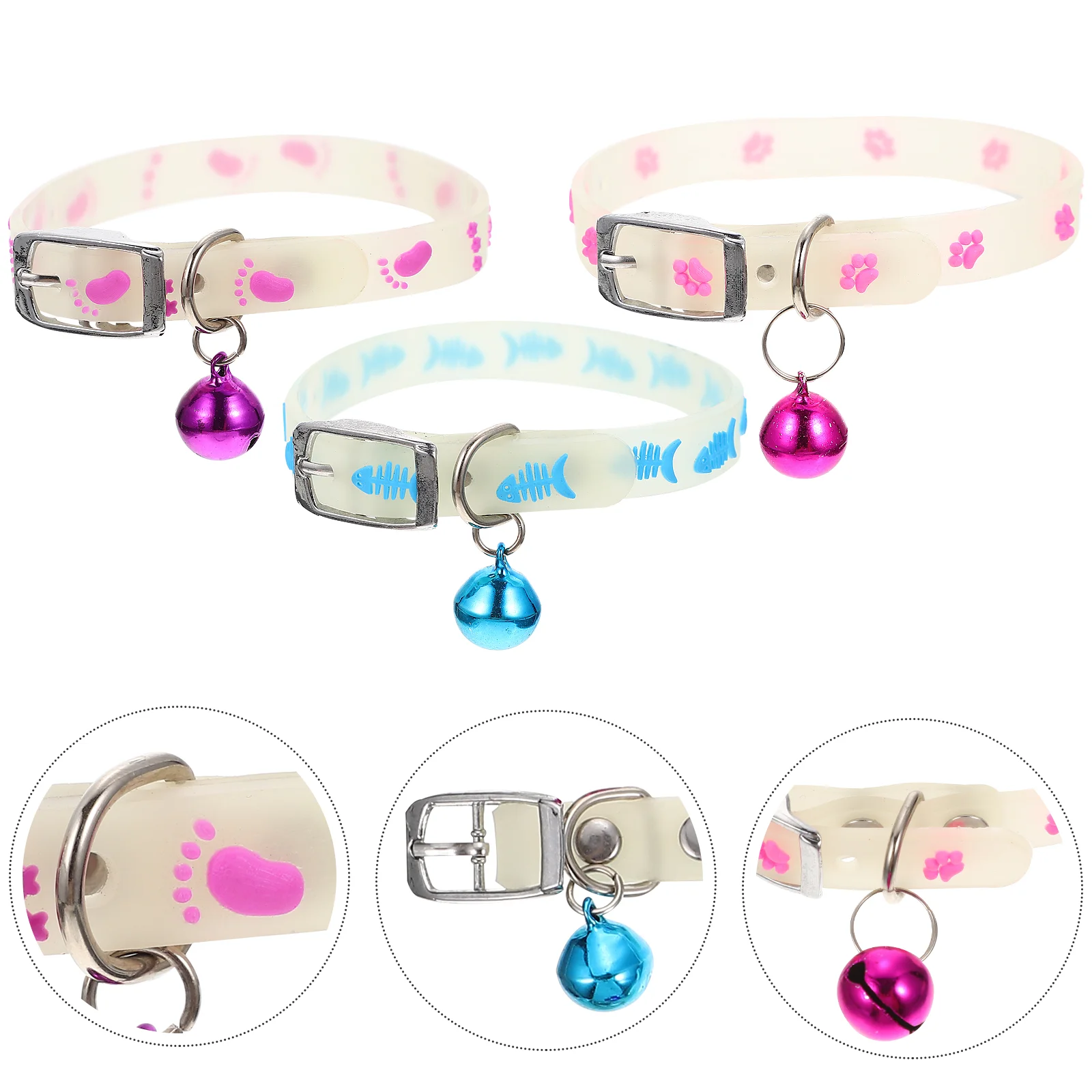 

Fluorescent Puppy Collar Night Adjustable Cat Neck Strap Detachable Glowing Dog Decorative Collar Pet Dog Products Accessories