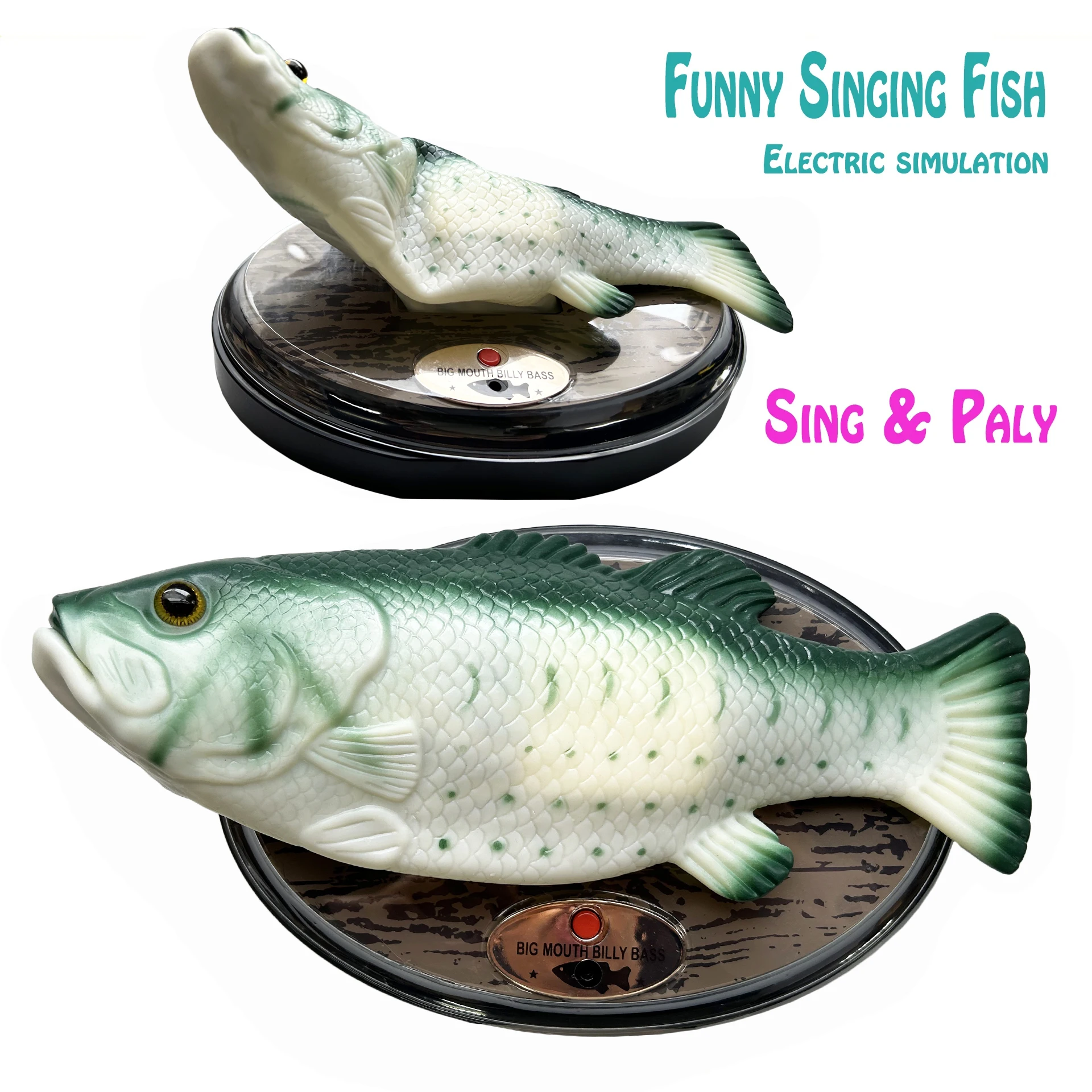 Poisson en plastique chantant électronique amusant, Robot alimenté par batterie, jouet de Simulation de poissons, nouveauté, jouets parodie, jeu de décoration d'halloween