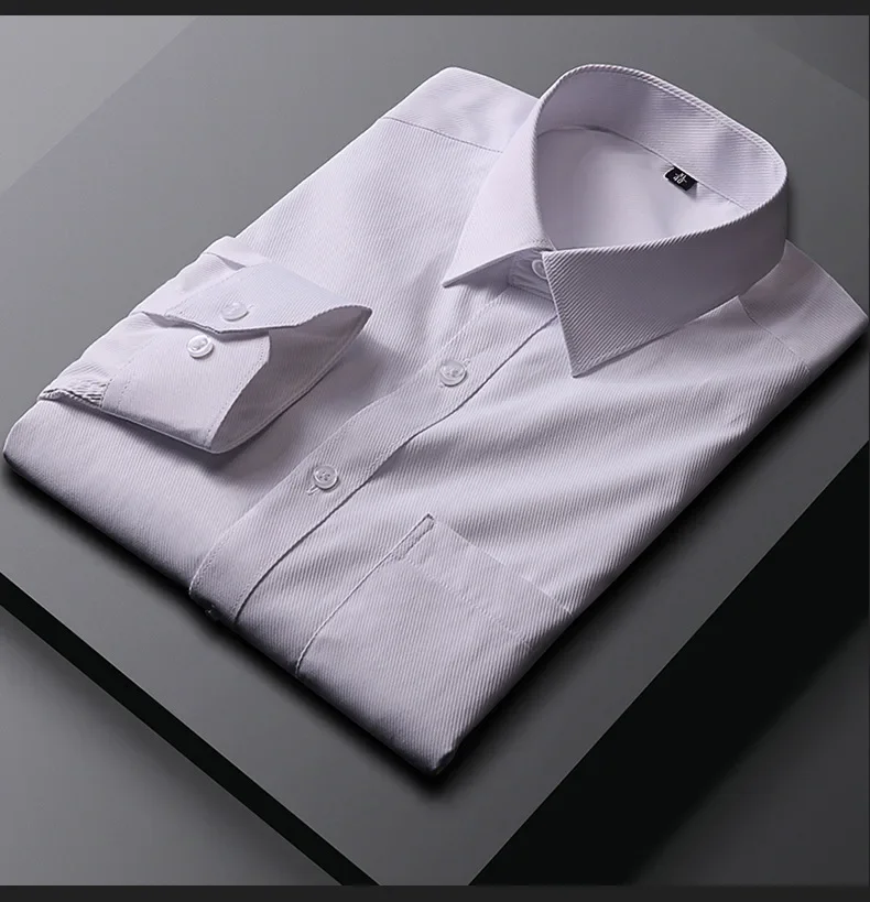 

2023 Men's New Long Sleeve Solid Color Shirt Business Casual Long Sleeve Shirt